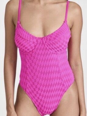 Good American Jacquard Show Off One Piece Swimsuit